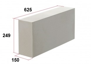 Блок газосиликатный 625х150х249