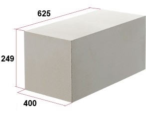 Блок газосиликатный 625х400х249